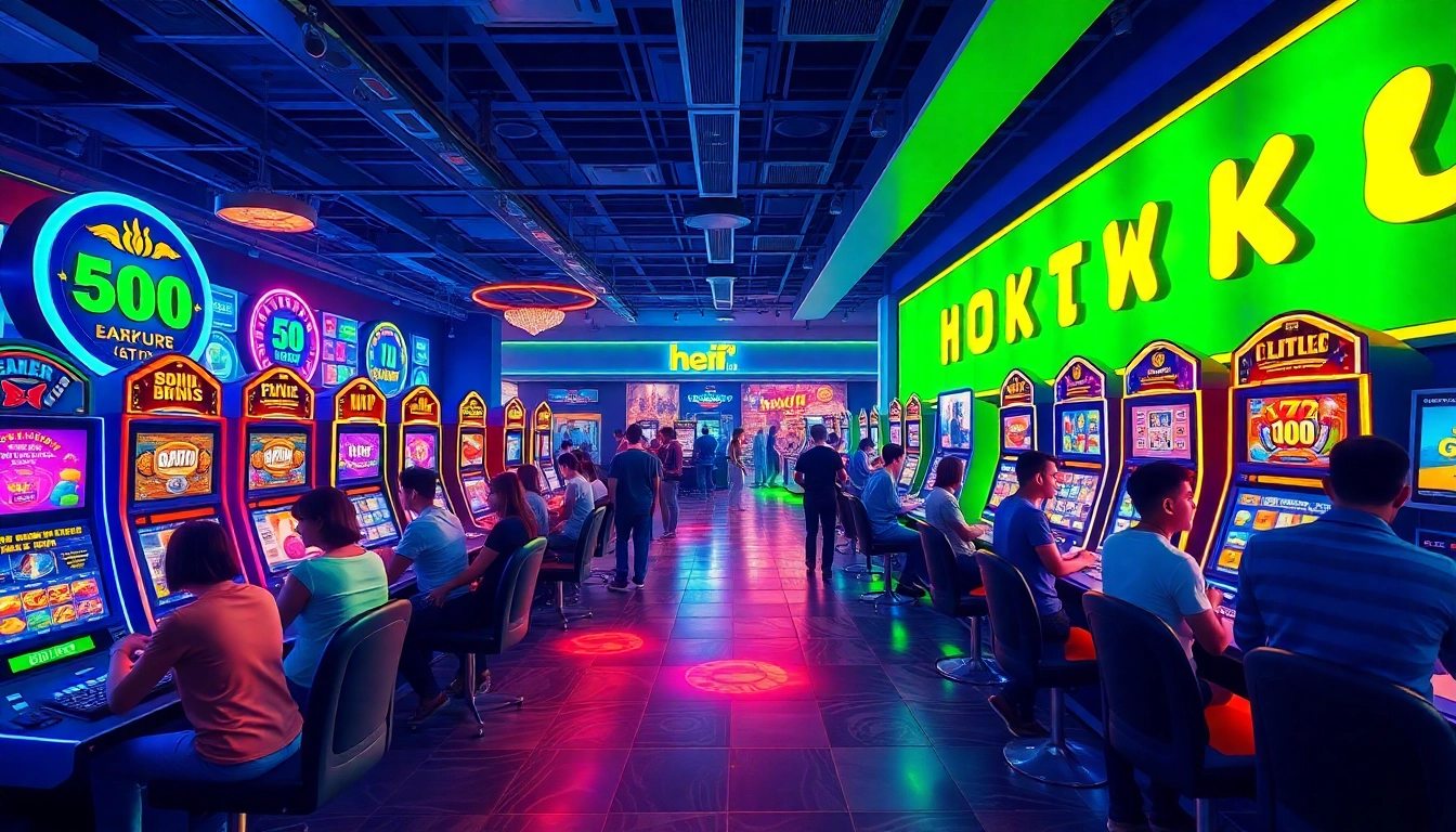 Experience the thrilling atmosphere of hoki138 pro's online casino, featuring vibrant gaming scenes and diverse players.