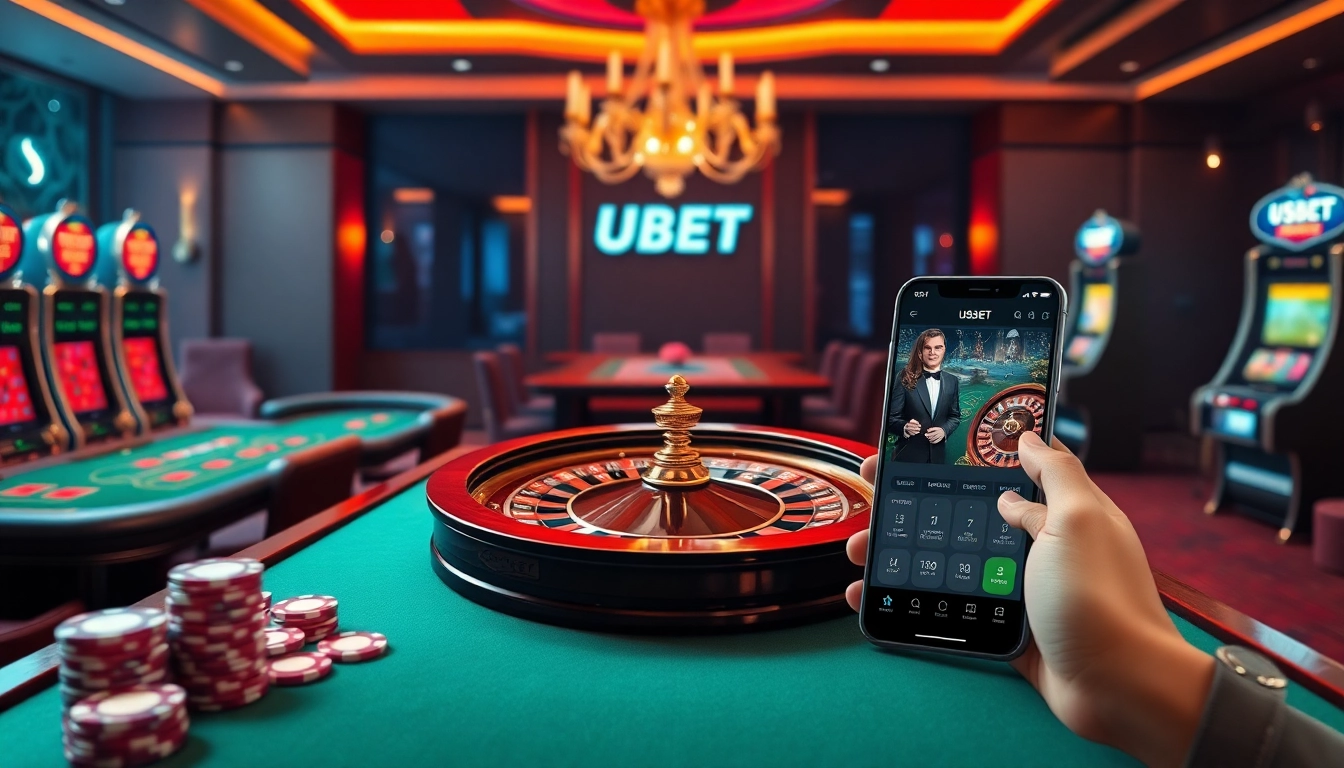 Experience the thrill of gambling with USBET’s engaging slot machines and table games in a lavish casino.