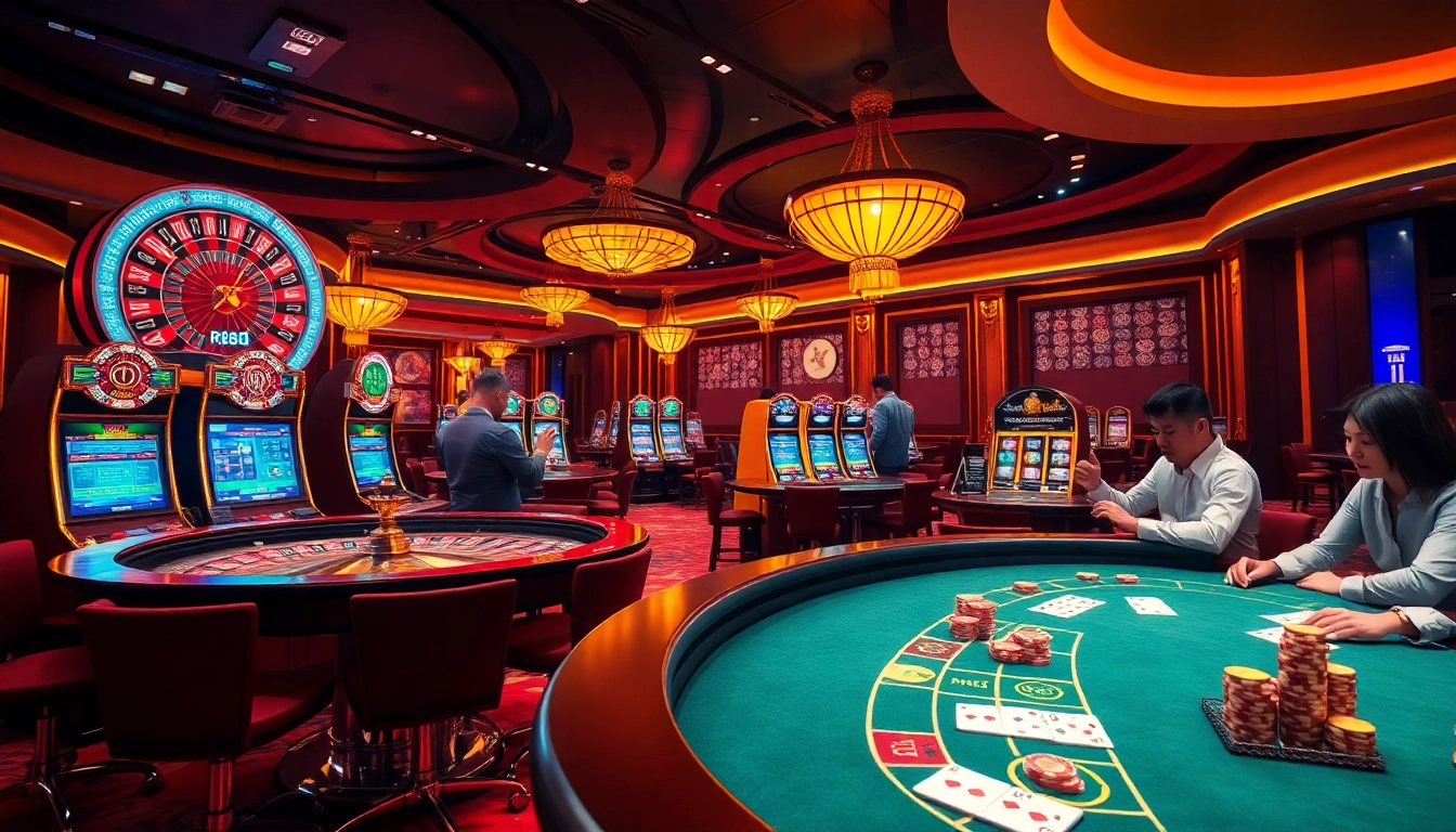 Experience high-stakes action at RR88 with engaging poker tables and dazzling slot machines.