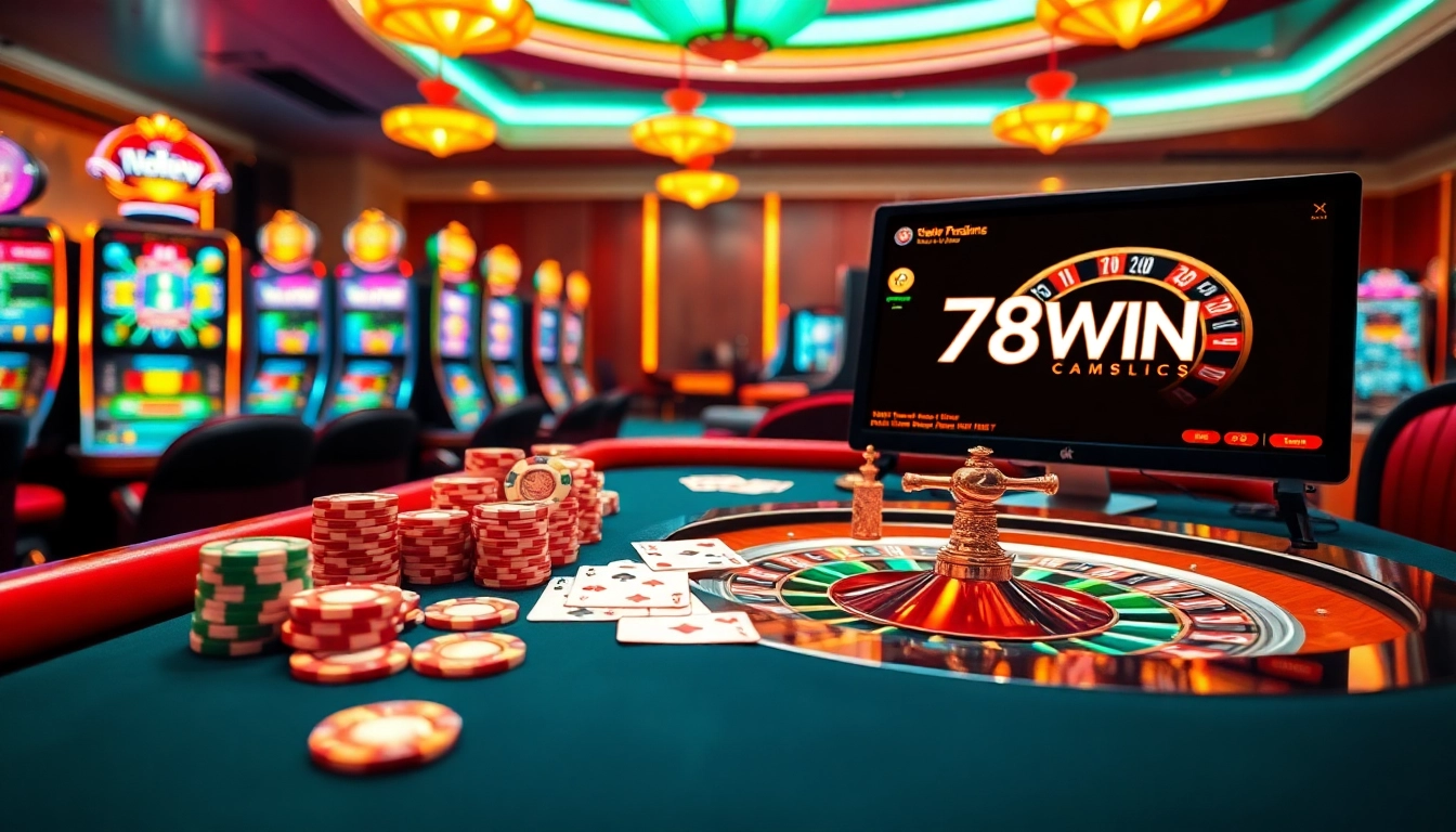 Experience thrilling gaming at 78WIN with vibrant casino tables and exciting poker action.