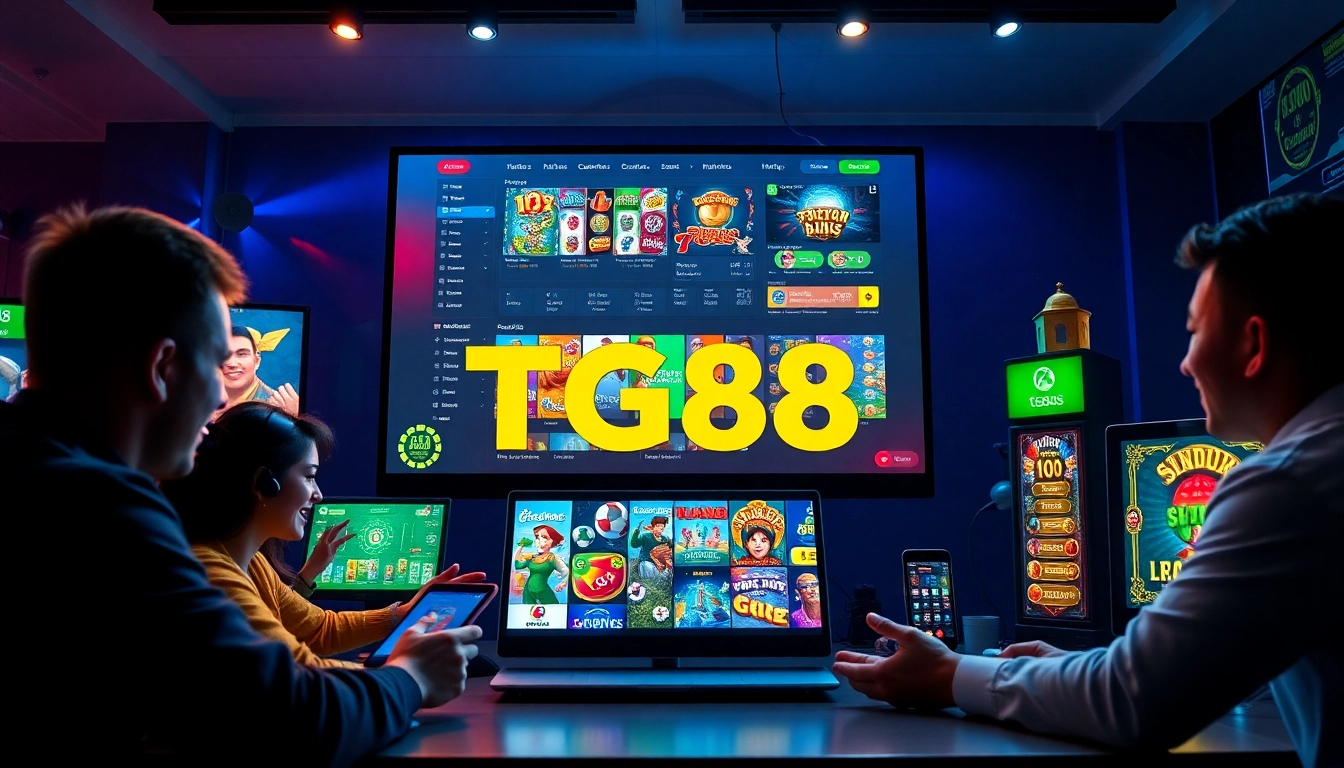 Engaging TG88 online gaming scene showing vibrant games, user-friendly interface, and dynamic players.