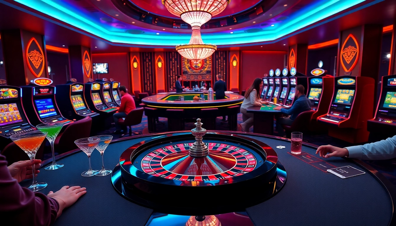 Experience high-stakes excitement at https://vj88.com/ with vibrant casino gaming featuring roulette and poker tables.