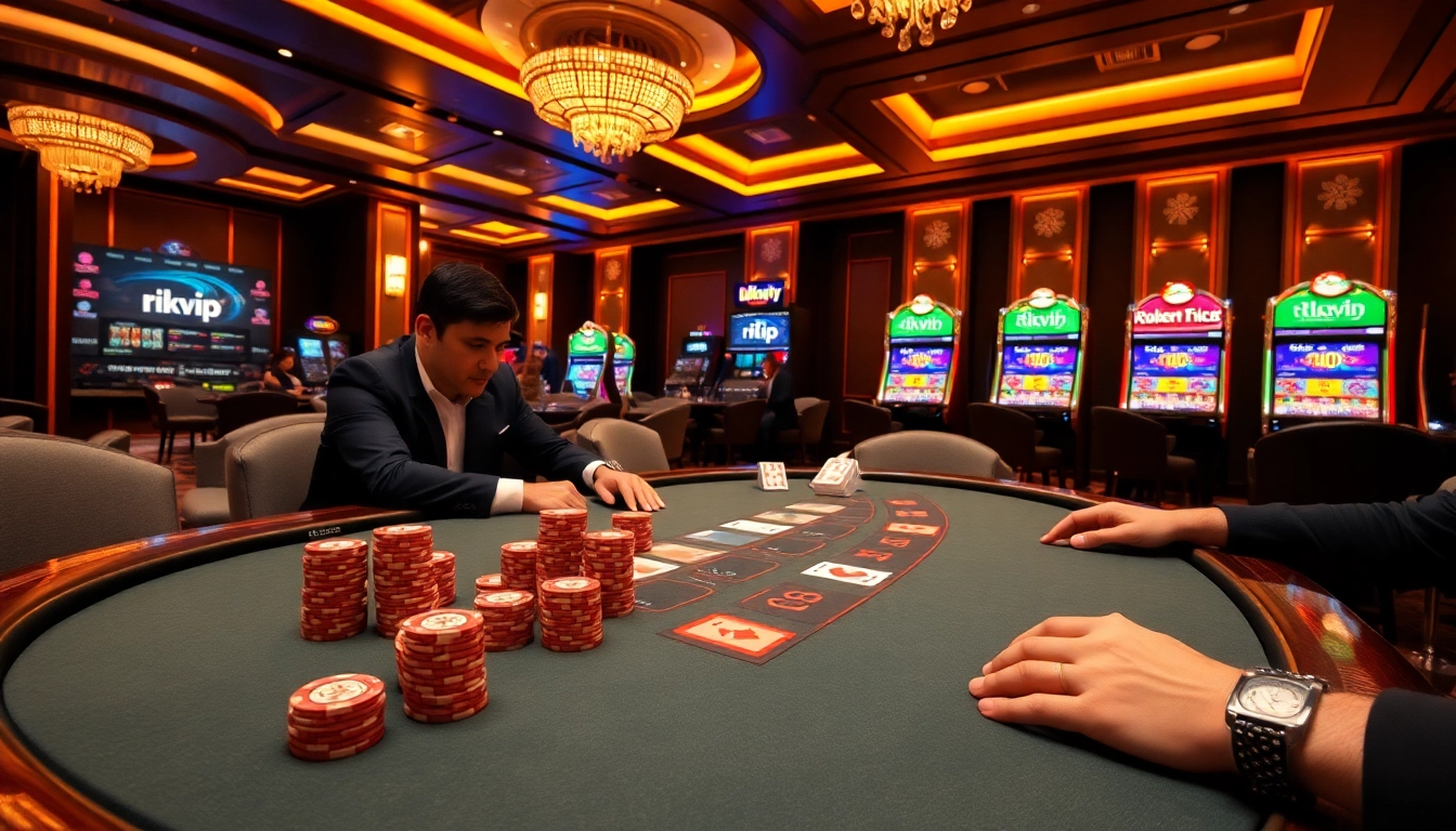 Experience thrilling gameplay with rikvip in a vibrant casino atmosphere.