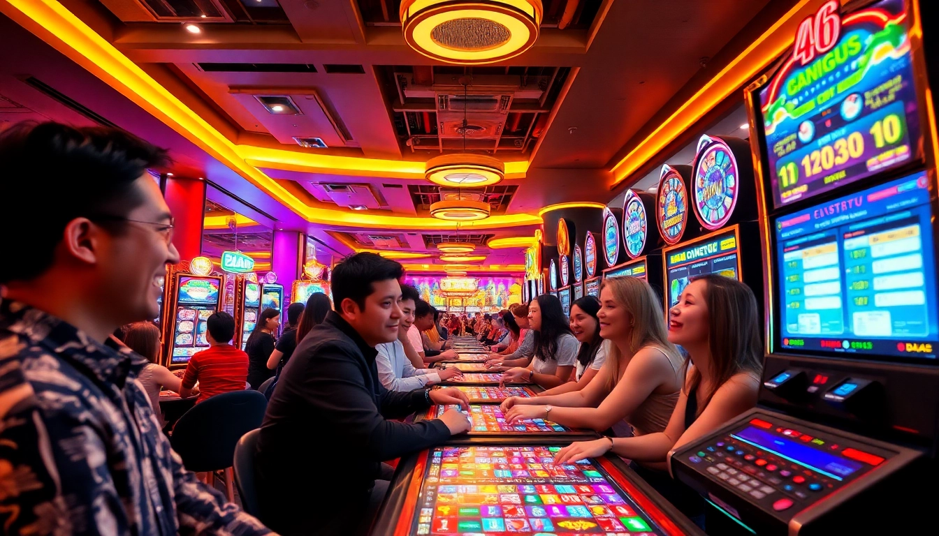 Exciting casino environment featuring diverse players enjoying DA88 gaming experience.