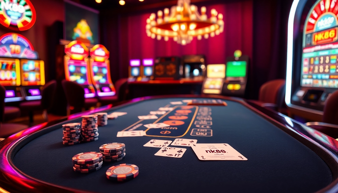 Engaged players at a blackjack table showcasing nk88 betting strategies and excitement.