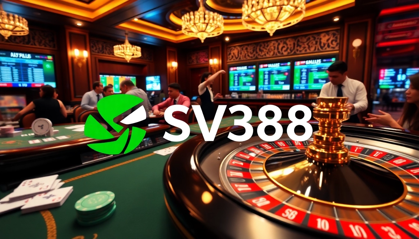 Experience the thrill of SV388 in a vibrant, luxurious online gambling setting.