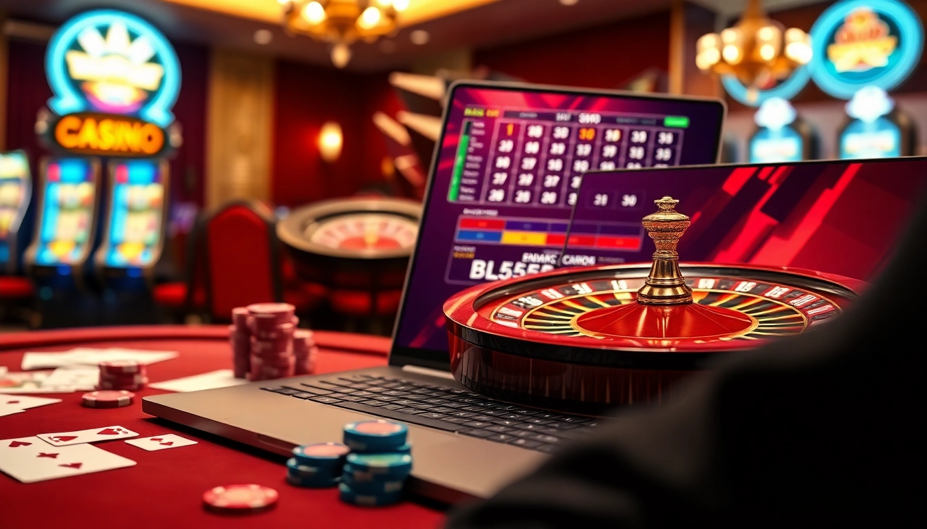 Experience high-stakes excitement on trang chủ BL555 with vibrant casino visuals and betting action.