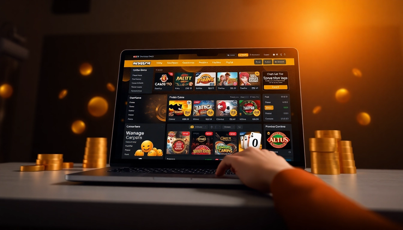 Experience the innovative online gambling interface at https://new88pm.com/, showcasing sports betting and casino games in a luxurious setting.