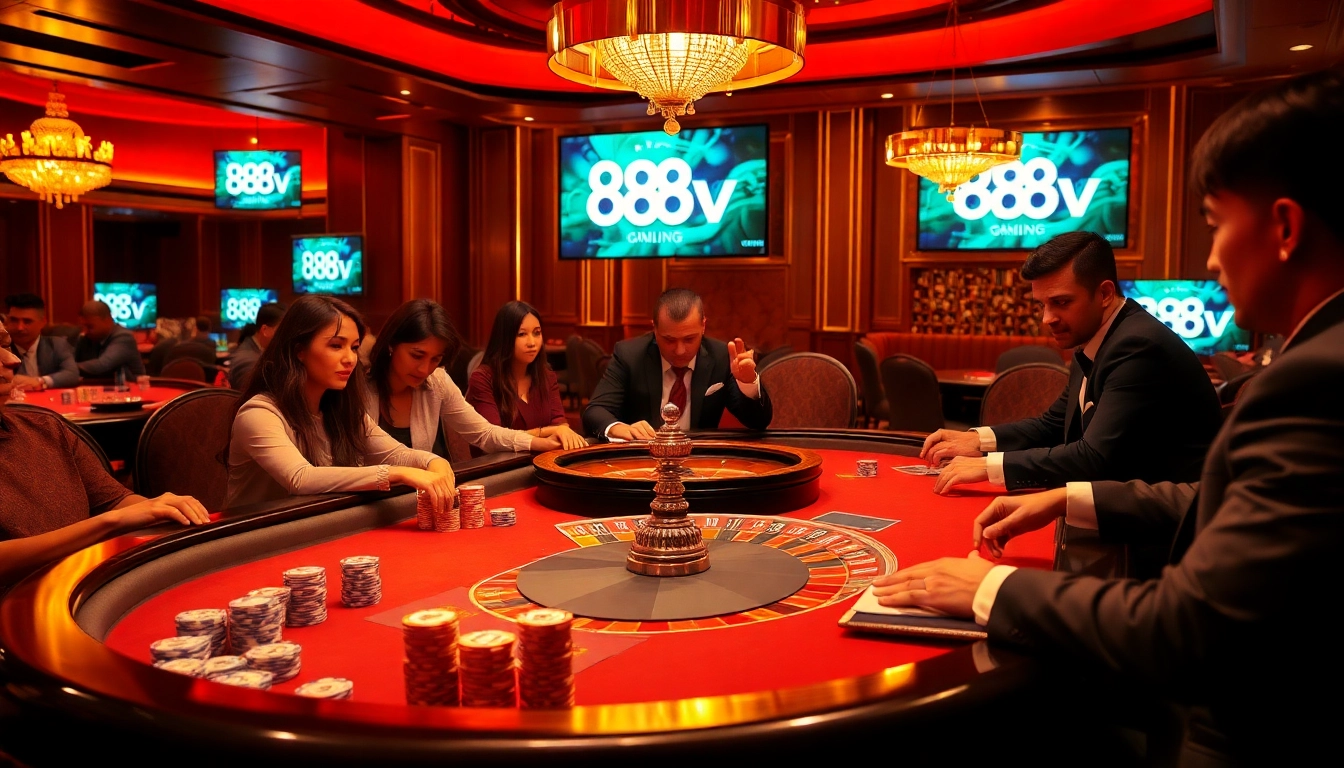 Experience the thrill of 88vv with vibrant poker games and stunning casino elements.