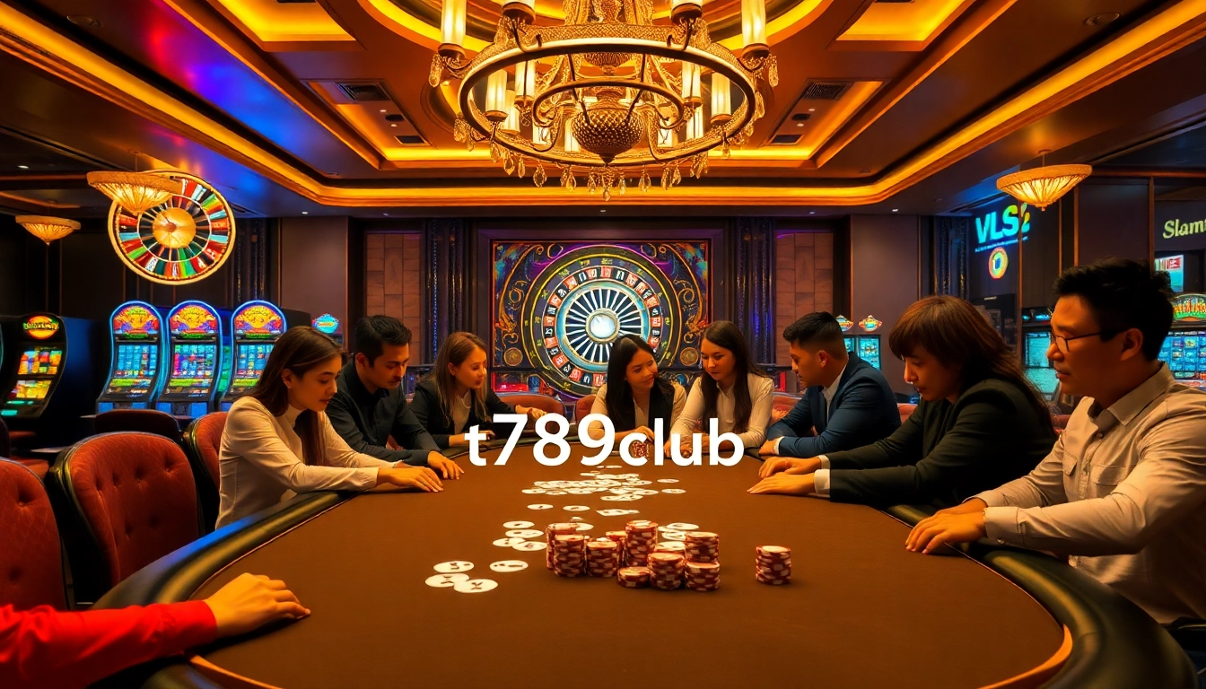 Experience the thrill of gaming at tại 789club with a stylish poker table surrounded by excitement.