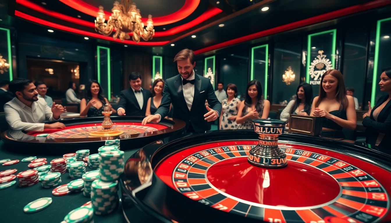 Players enjoying a thrilling roulette game at 79KING casino, showcasing high-stakes action.