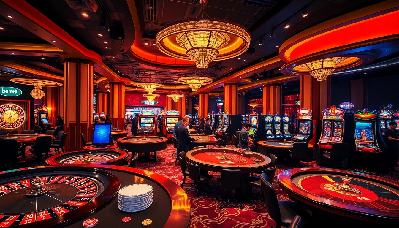 Experience thrilling casino action with bet168, featuring roulette wheels, poker tables, and slot machines.