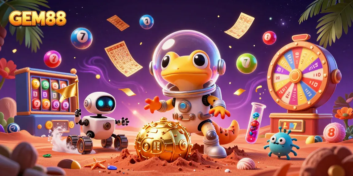 Experience the excitement of GEM88 with a Martian gecko discovering riches in a casino.