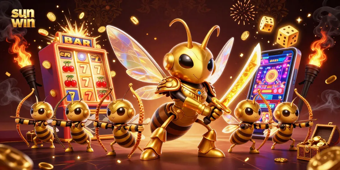 Experience exciting casino gameplay with sun win through this vibrant illustration full of dynamic elements.
